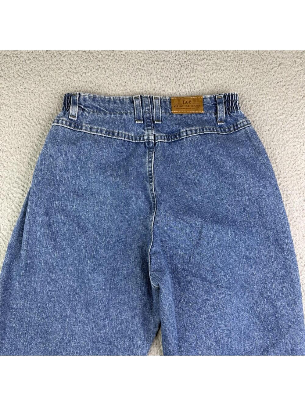Vintage Lee Bareback Mom Jeans High Waisted Tapered 6P (26x27) Elastic Waist